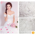 Suzhou Fabrik sexy Off-Schulter Spitze appliques ein Linie Hochzeitskleid